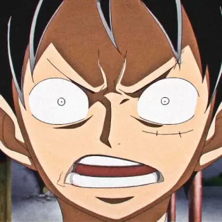 🍞 Luffy One Piece 动漫, 海贼王, 路飞, 蒙奇·D·路飞, 生气, 卡通 telegram sticker