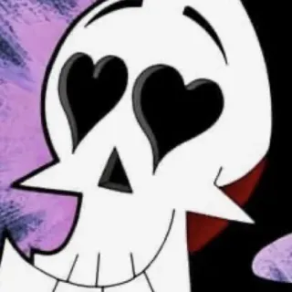 😍 skull, heart eyes, cartoon, love, cute, animation telegram sticker