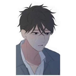 😢 Anime, Menangis, Sedih, Emosi, Pria telegram sticker