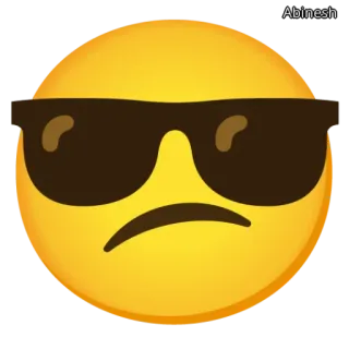 🕶️ 絵文字, クール, サングラス, 黄色, 顔, 表情 telegram sticker