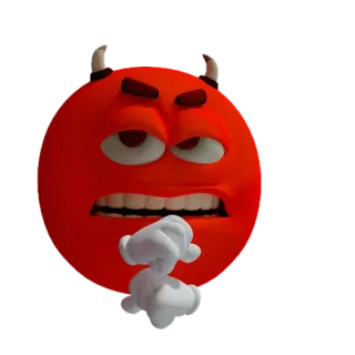 😈 Emoji, Rojo, Diablo, Cuernos, Enojado, Malvado, Tramando, Travieso whatsapp sticker