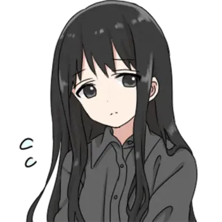 😞 う Anime, Manga, Mädchen, Süß, Traurig, Nervös telegram sticker