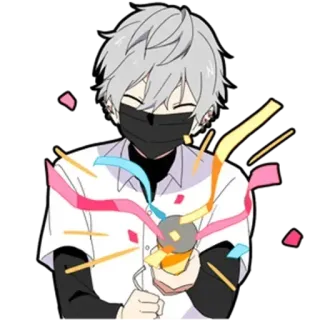 🎉 애니메이션, 만화, 축하, 종이조각, 카와이, 스티커, 파티 telegram sticker