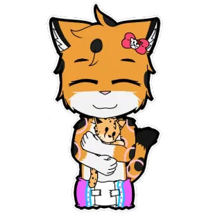 👐 Cartoon, Tier, Figur, Orange, Baby, Anthropomorph telegram sticker