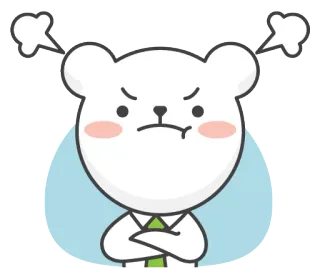 😡 zangado, urso, desenho animado, frustrado, vapor, expressão telegram sticker