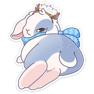 🥵 kelinci, kelinci, musim dingin, natal, liburan, syal, tanduk rusa telegram sticker