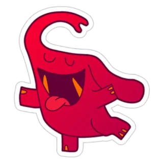 😋 red monster, cartoon, cute, funny, monster, character whatsapp sticker