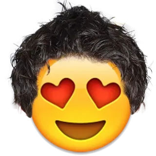 😍 Emoji, Cinta, Mata hati, Lucu, Rambut whatsapp sticker