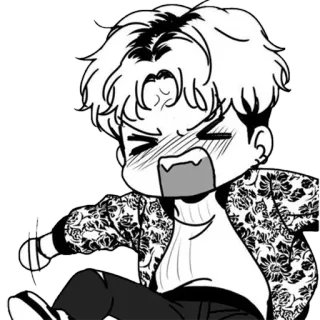 😤 злой, чиби, мультфильм, аниме, манга, выражение telegram sticker