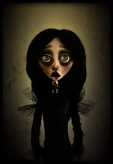 😑 poupée, gothique, effrayant, art, sombre, triste, figurine telegram sticker