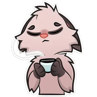 ☕ dier, schattig, uitgeput, kat, slaperig, koffie telegram sticker
