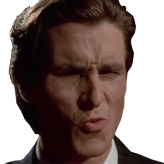 😙 Patrick Bateman American Psycho patrick bateman, american psycho, christian bale, filme, expressão, rosto telegram sticker