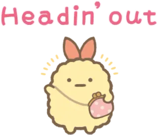 👋 Headin' out słodki, postać, kreskówka, kawaii, uroczy telegram sticker