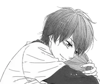 😊 anime, manga, hug, boy, love, romance, couple telegram sticker
