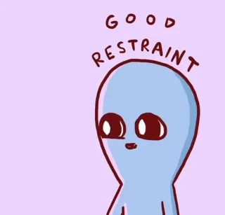 👍 GOOD RESTRAINT 宇宙人, 漫画, 拘束, 青, かわいい telegram sticker