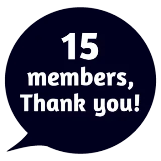 😵 15 members, Thank you! membros, obrigado, celebração, marco telegram sticker