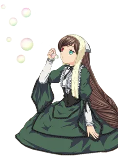 💨 Anime, Cô gái, Váy, Bong bóng, Hoạt hình, Phụ nữ telegram sticker