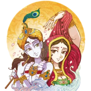 😍 Krishna 印度教, 神, 精神, 神话, 神, 奎师那 telegram sticker