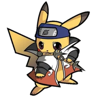 🥷 Pikachu Naruto Pikachu, Naruto, anime, crossover, ninja, pokemon, weapon telegram sticker