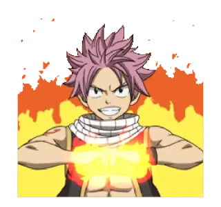 😼 Natsu Dragneel Fairy Tail Anime, Fairy Tail, Natsu Dragneel, Fogo, Magia, Sticker telegram sticker
