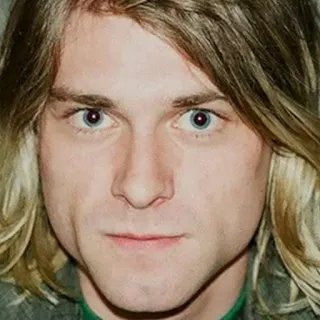 🥴 Kurt Cobain 音乐家, 歌手, 涅槃乐队, 垃圾摇滚, 摇滚, 肖像, 科特·柯本 telegram sticker