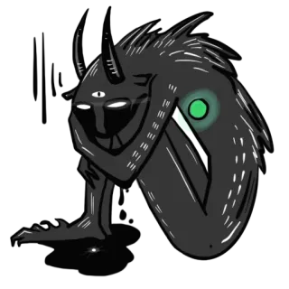 😢 สัตว์ประหลาด, ปีศาจ, สิ่งมีชีวิต, แฟนตาซี, ศิลปะ, ภาพประกอบ telegram sticker