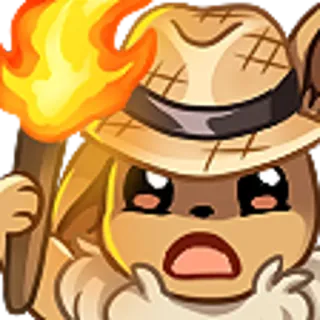 🔥 eevee, pokemon, antorcha, asustado, anime, sombrero telegram sticker