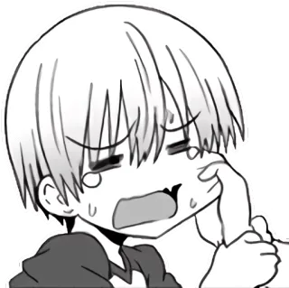 😫 аниме, манга, плачущий, эмоциональный, грустный, парень, слеза telegram sticker