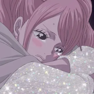 💞 anime girl, crying, sad, sparkle, emotional, pink hair telegram sticker