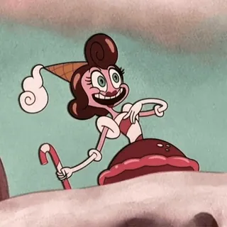 😃 Baroness Von Bon Bon Cuphead cuphead, baronne von bon bon, dessin animé, personnage de jeu vidéo, glace, bonbon whatsapp sticker