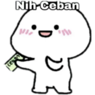💵 Nih-Ceban cartoon, cute, money, Indonesian, ceban, character telegram sticker