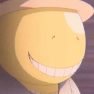 😀 Koro-sensei Assassination Classroom Anime, Professor, Amarelo, Sorriso, Mangá, Tentáculo telegram sticker