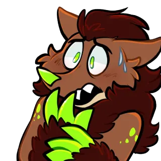 😱 стикер, монстр, мультфильм, страх, выражение, существо, пушистый telegram sticker