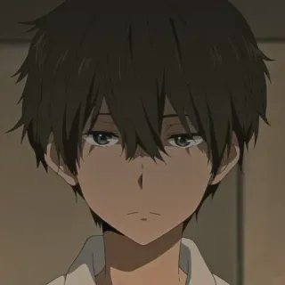🤔 Anime, Chłopak, Poważny, Postać, Hyouka whatsapp sticker