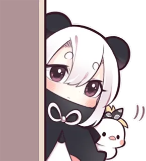 👀 anime, panda, cute, kawaii, cartoon, chibi telegram sticker