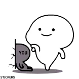 😒 YOU Kartun, Karakter, Kamu, Minimalis whatsapp sticker
