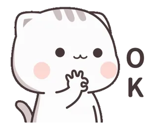 👌 OK gato, fofo, adesivo, ok, aprovação telegram sticker