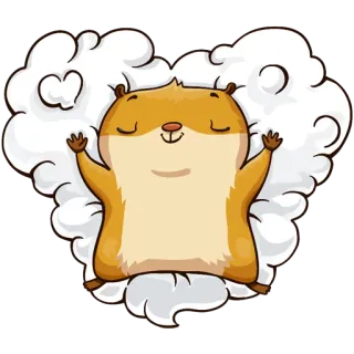 ☁ Hamster, Tier, süß, fröhlich, schläfrig, entspannend telegram sticker