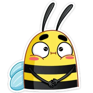 😐 ハチ, マンガ, 昆虫, ステッカー, 動物 telegram sticker