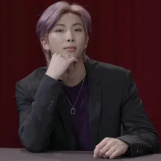 🥢 RM RM, BTS, K-Pop, Musiker, lila Haare, Namjoon telegram sticker