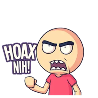 🖐 HOAX NIH! boato, desenho animado, zangado, indonésio, adesivo telegram sticker