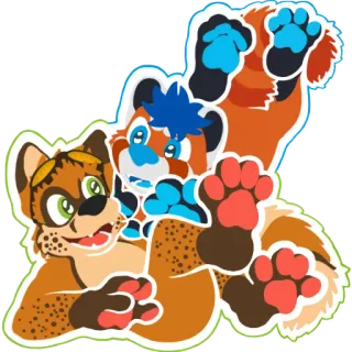 🙌 Fellwesen, Anthropomorphe Tiere, Tiercharaktere, Cartoon, Sticker telegram sticker