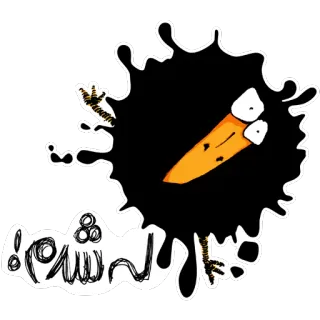 😵 سلام bird, ink, splatter, greeting, cartoon, sketch, persian telegram sticker