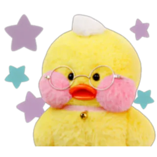 🐣 duck, plush, glasses, cute, animal, toy, kawaii telegram sticker