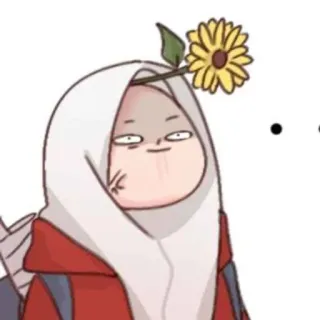ℹ️ Kartun, Hijab, Bunga, Ilustrasi, Animasi, Karakter telegram sticker