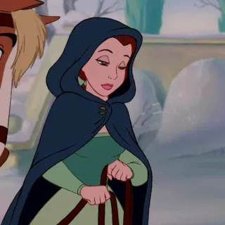 🥀 Belle Beauty and the Beast Belle, Beauty and the Beast, Disney, princess, animated, movie, cape, cartoon telegram sticker