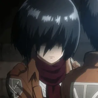 ❤️ Mikasa Ackerman Attack on Titan อนิเมะ, ตัวละคร, ผ้าพันคอ, มิกาสะ, แอคเคอร์แมน whatsapp sticker