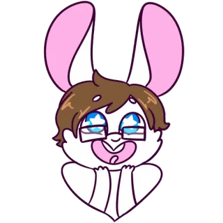 😊 cartone animato, coniglio, carino, peloso, illustrazione, arte digitale telegram sticker