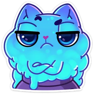 😒 gato, dibujos animados, sticker, animal, lindo, divertido telegram sticker