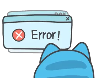 💻 Error! erro, gato, azul, janela, alerta telegram sticker